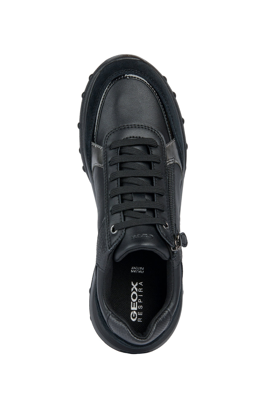 Geox Women's Black Alleniee Suede Detailed Sneaker