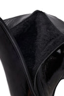 Woman Black Zip Closure Stiletto-Heel Patent Leather Leather Boots | Derimod