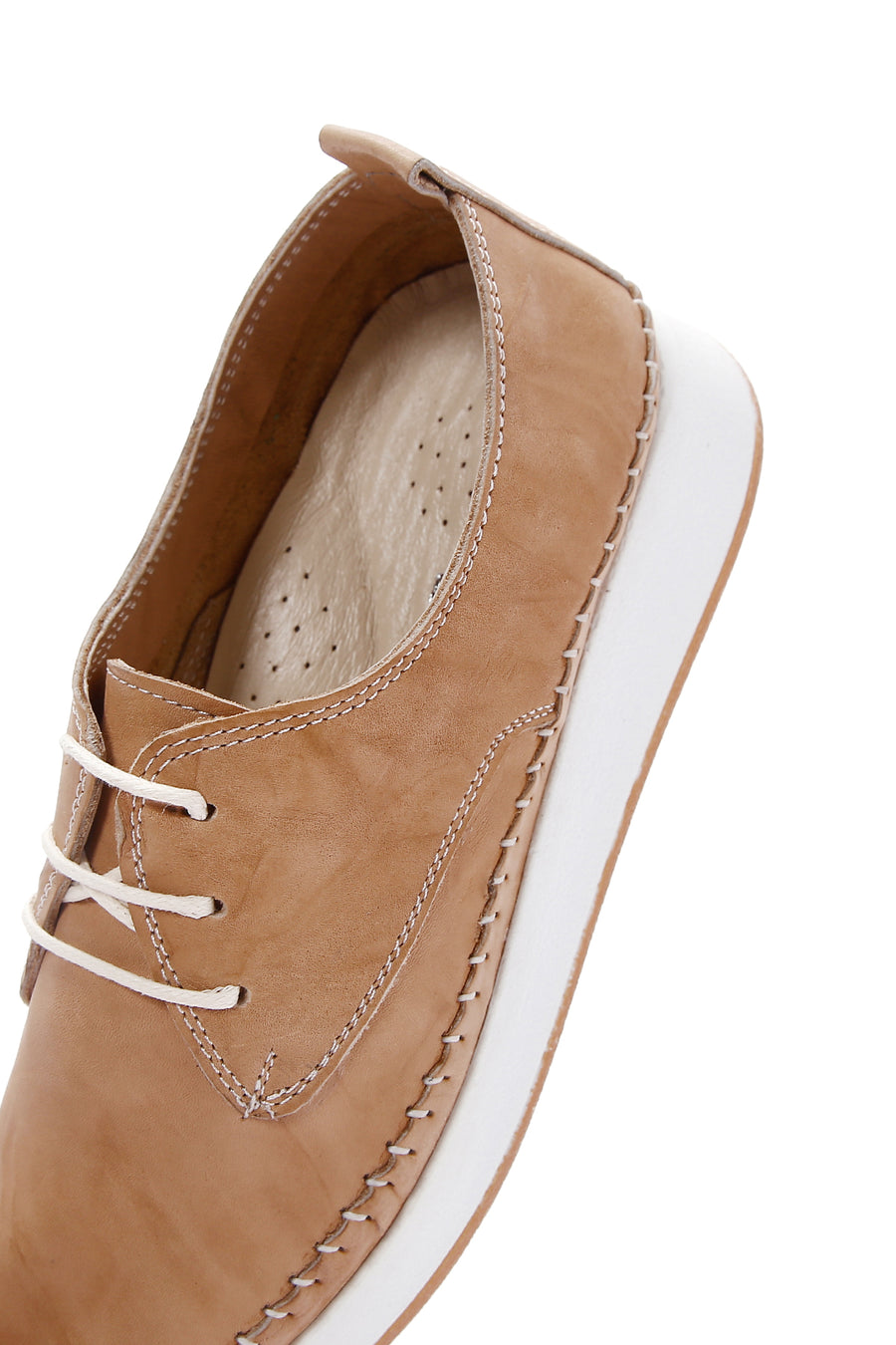 Women's Beige Leather Comfort Shoes