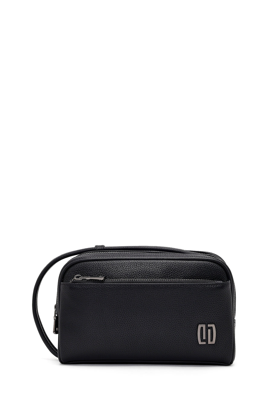 Men's Black Leather Handbag
