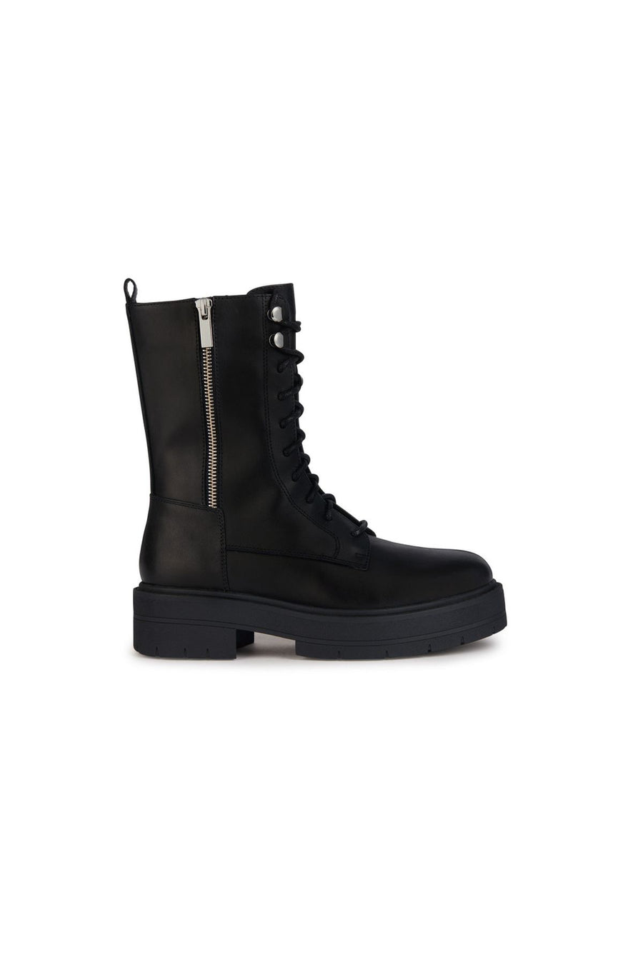 Geox Women's Black Spherica Zippered Leather Boots D36VDJ00043C9999 | Derimod
