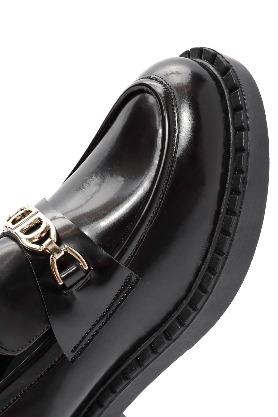 Kadın Siyah Toka Detaylı Maskülen Loafer
