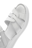 Women's White Ankle Strap Thick Soled Leather Comfort Sandals | Derimod
