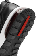 Men's Black Lace-Up Thick Sole Leather Sneakers | Derimod