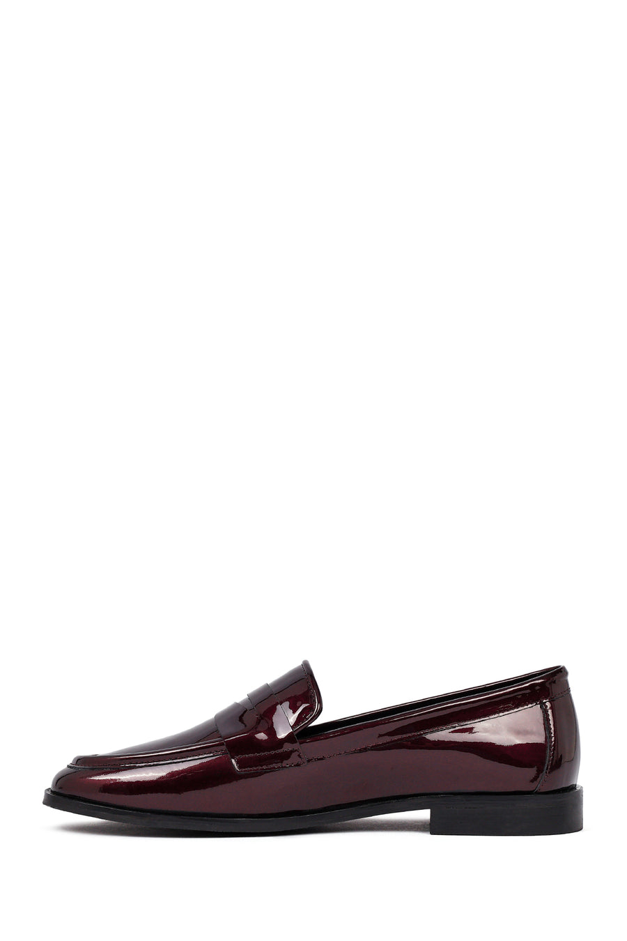 Kadın Bordo Deri Klasik Loafer