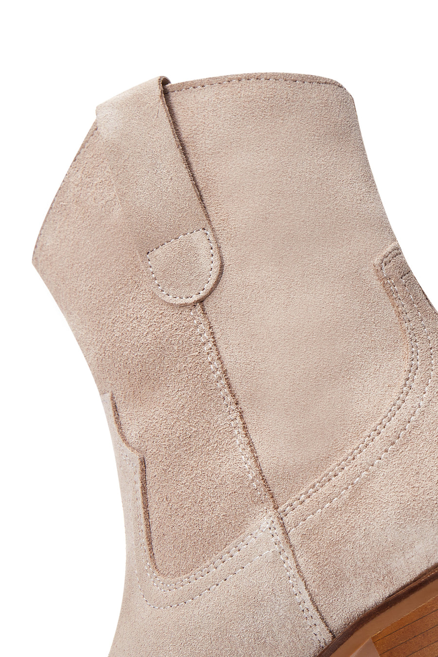 Women's Beige Suede Leather Cowboy Boots