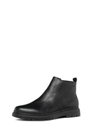 Geox Men's Black Spherica Ec1 Abx Zippered Waterproof Leather Boots | Derimod