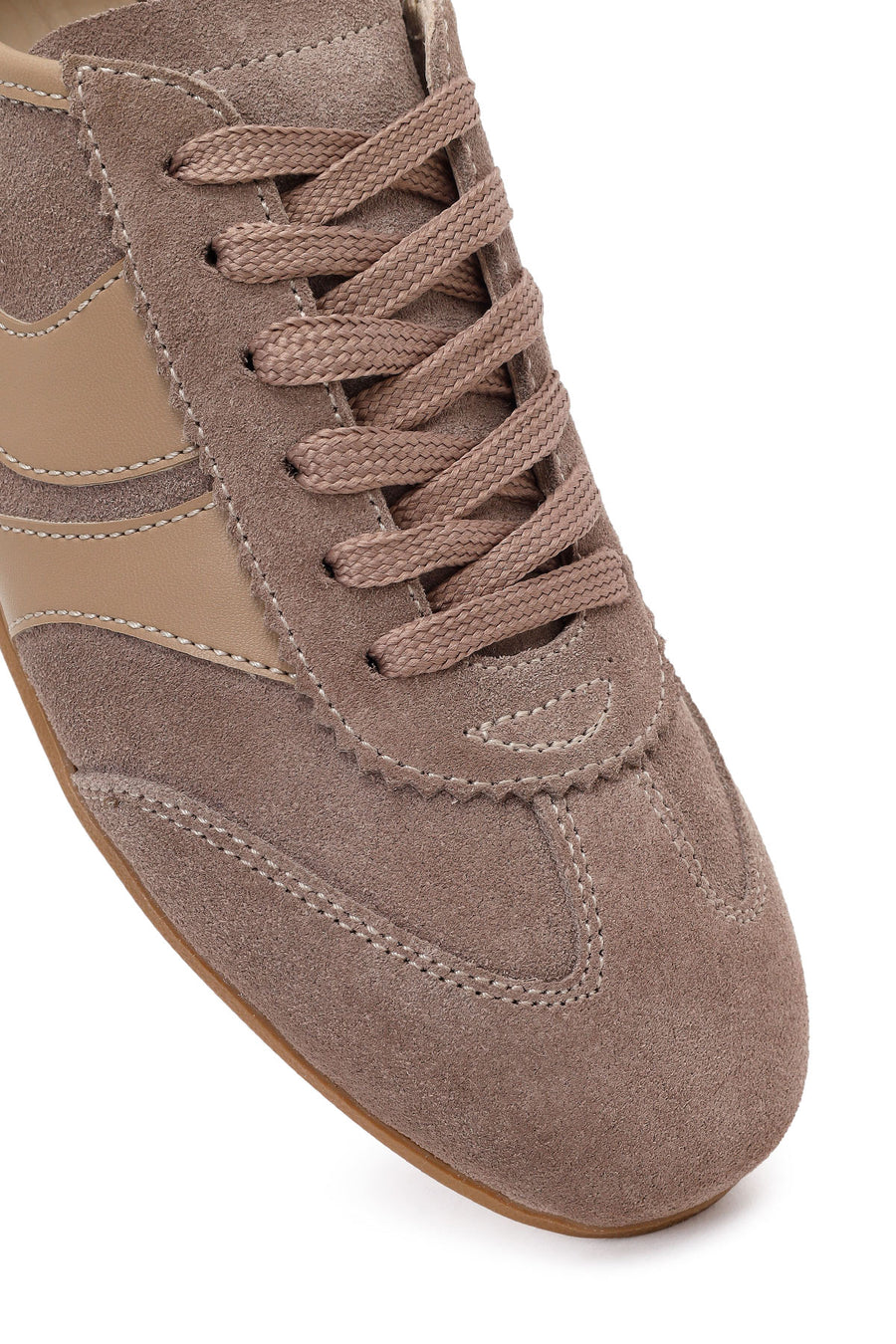 Women's Mink Lace-Up Suede Leather Sneakers