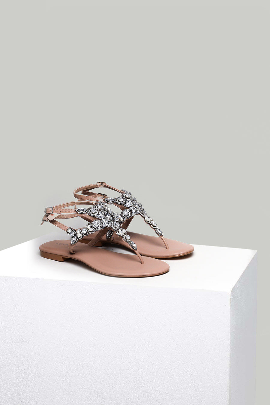 Women's Beige Faux Leather Sandals