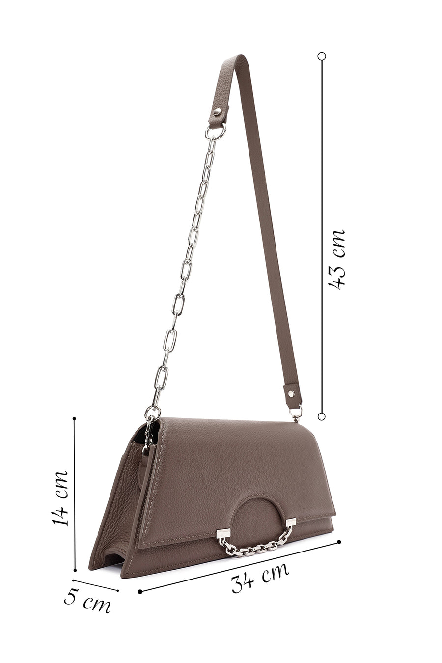 Women's Grey Chain Strap Crossbody Bag