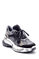 Women's Patterned Leather Sneaker | Derimod