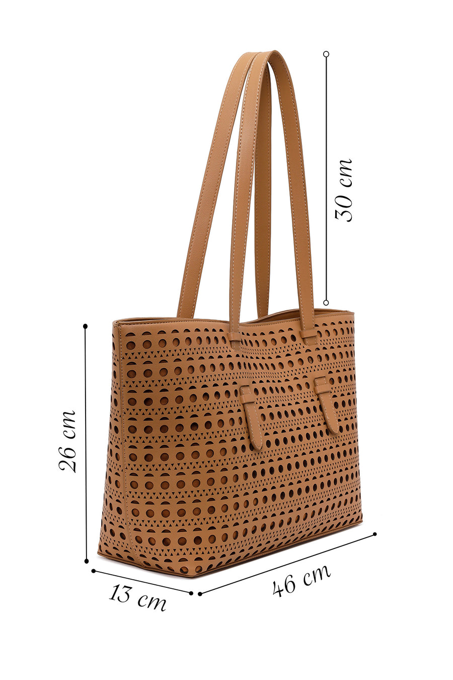 Woman Beige Patterned Shoulder Bag