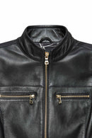 Derek Women's Black Short Leather Jacket | Derimod
