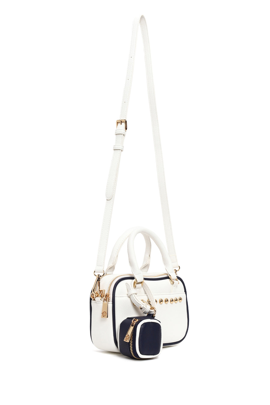 Woman White Long-Strap Shoulder Bag