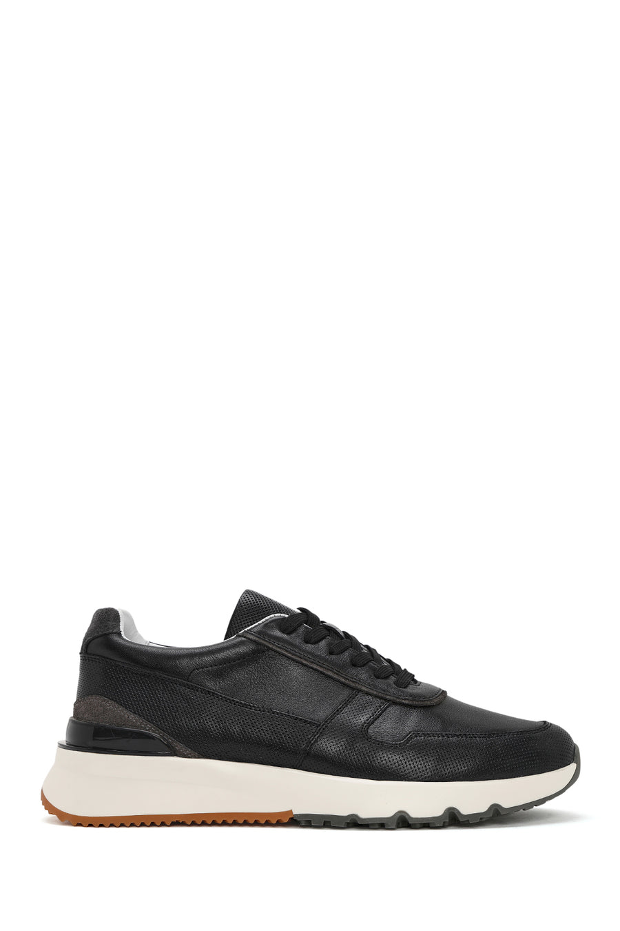 Men's Black Lace-Up Leather Casual Sneaker 25SFD612018 | Derimod