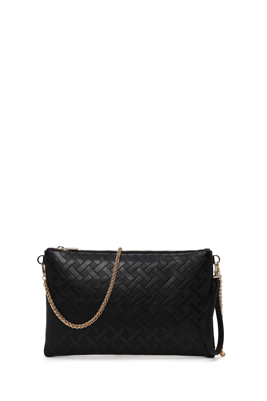 Woman Black Printed Clutch Bag with Long Chain Strap WB570008SB | Derimod