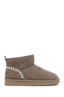 Kadın Vizon Kürklü Süet Deri Teddy Bot | Derimod
