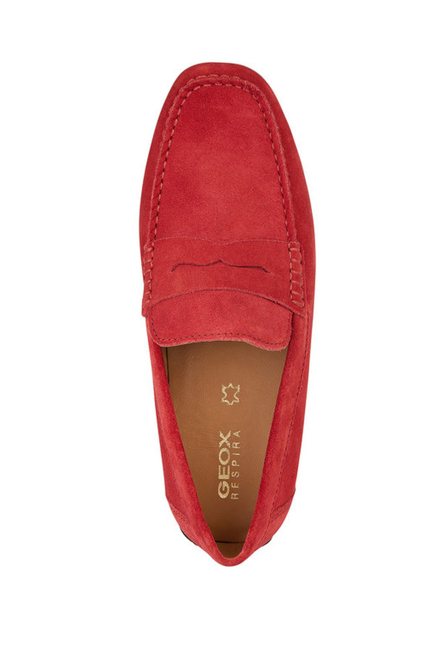 Geox Men's Red Kosmopolis + Grip Suede Leather Casual Loafer