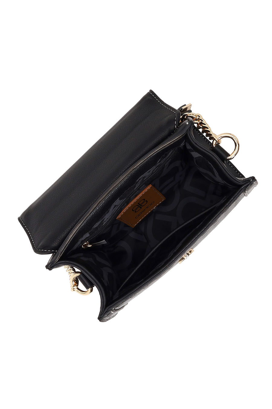 Woman Black Long-Strap Charmed Mini Shoulder Bag