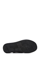 Women's Black Thick Soled Leather Comfort Sandals | Derimod