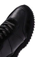Men's Black Leather Suede Detailed Sneaker | Derimod
