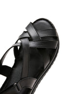 Women's Black Ankle Strap Leather Comfort Sandals | Derimod