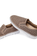 Women's Mink Pattern Fabric Comfort Shoes | Derimod