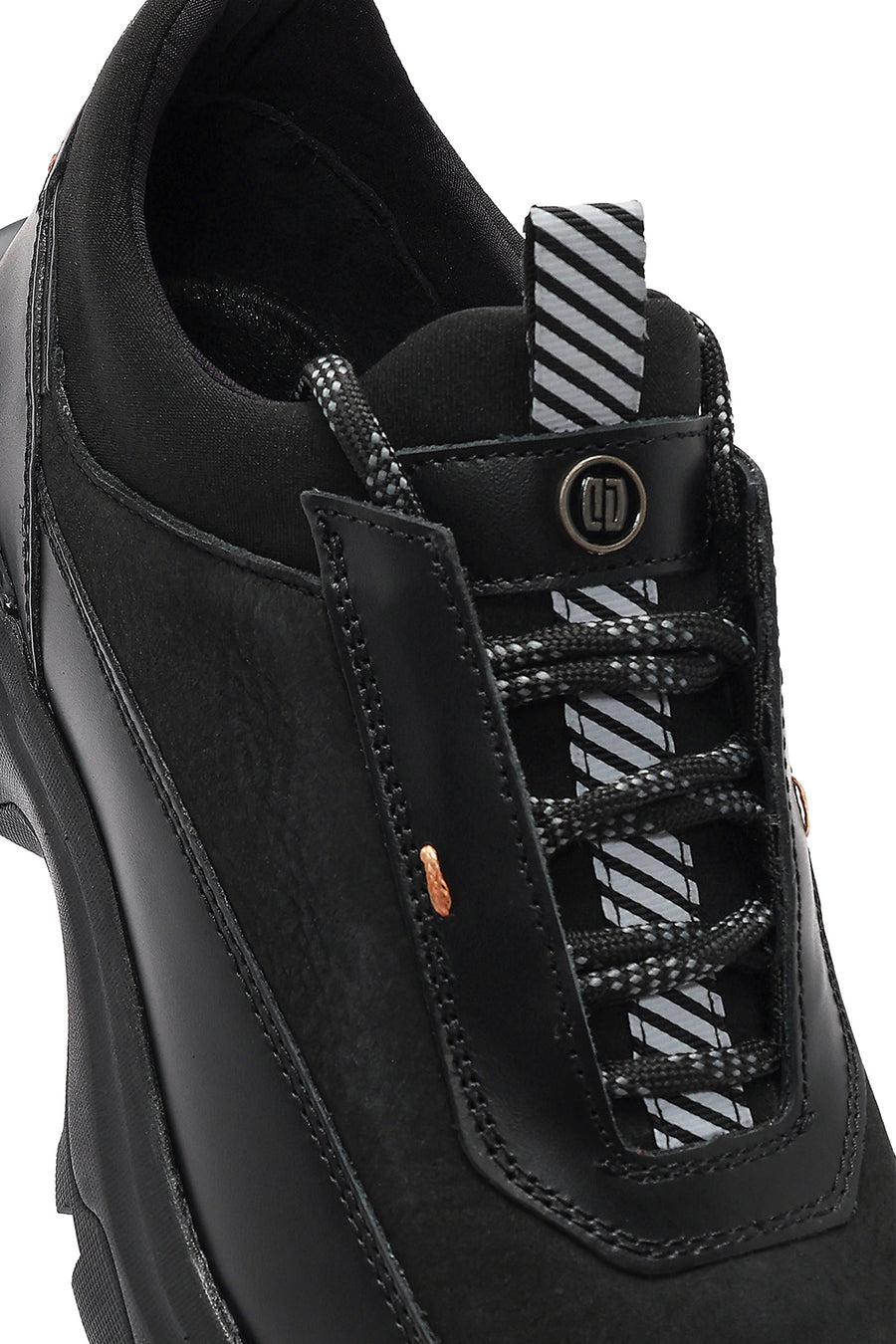 
Men's Black Lace-Up Nubuck Leather Sneaker
