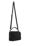 Woman Gray Long-Strap Suede Crossbody Bag | Derimod