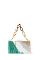 Women's Green Long Chain Strap Mini Box Bag | Derimod