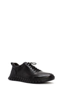 Derimod Fly Male Black Lace-Up Leather Casual Sneaker | Derimod