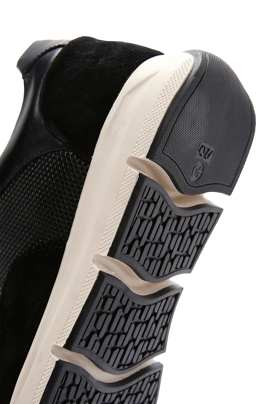 Erkek Siyah Deri Süet Detaylı Sneaker