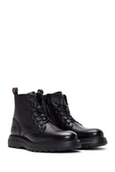 Men's Black Lace-Up Leather Casual Boots | Derimod