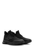 Erkek Siyah Bağcıklı Kumaş Sneaker | Derimod