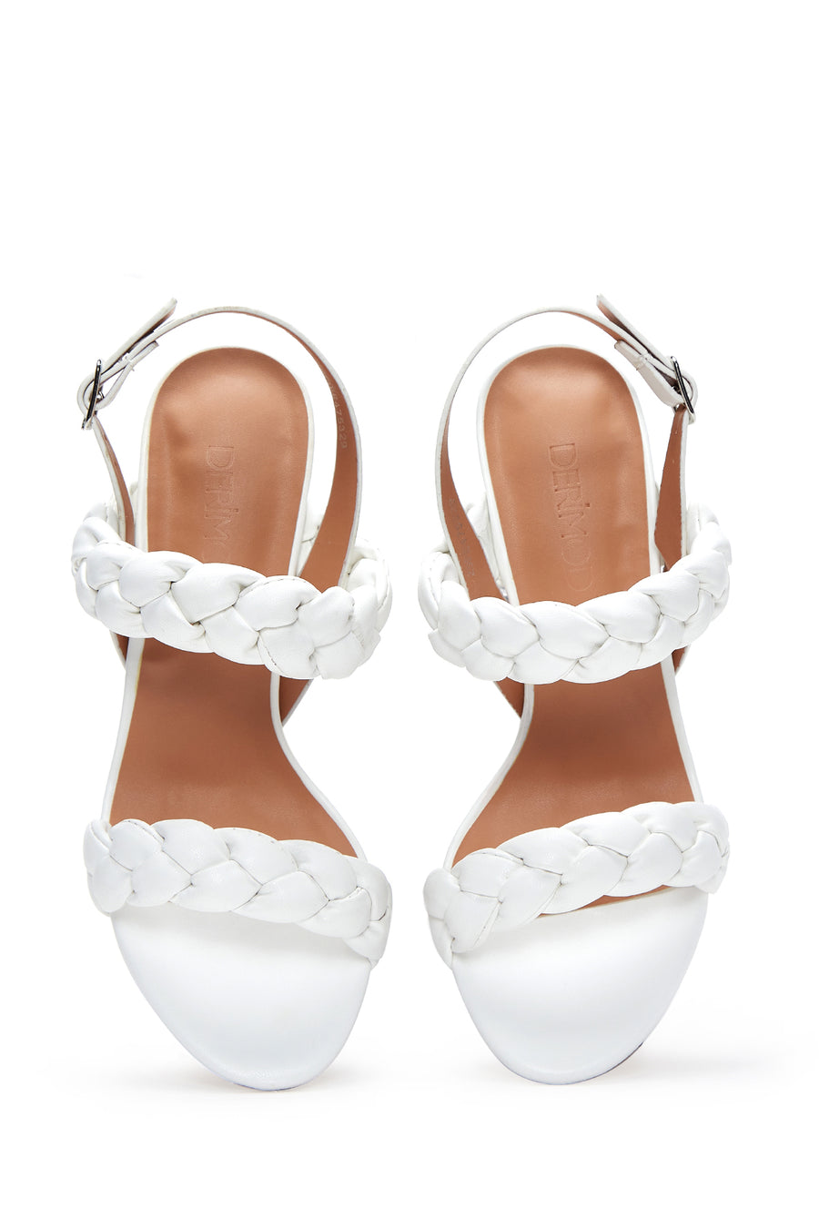 Women's White Thick Heeled Sandals