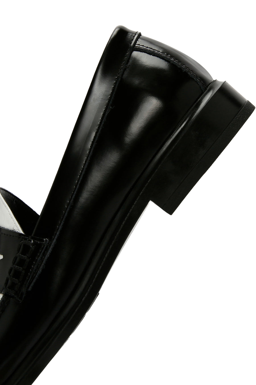 Women's Black Leather Masculine Loafer