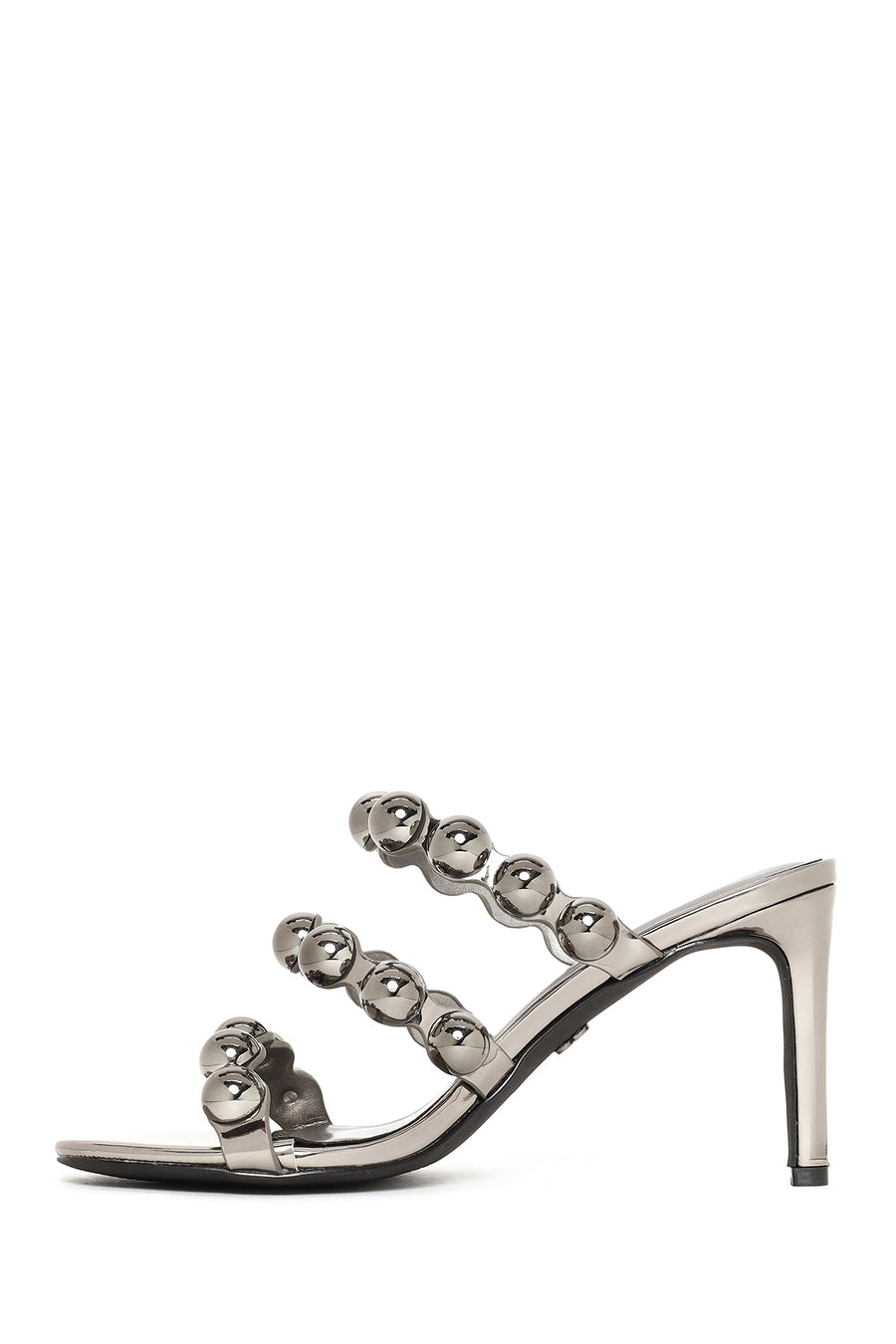 Woman Anthracite High Thin-Heeled Slipper