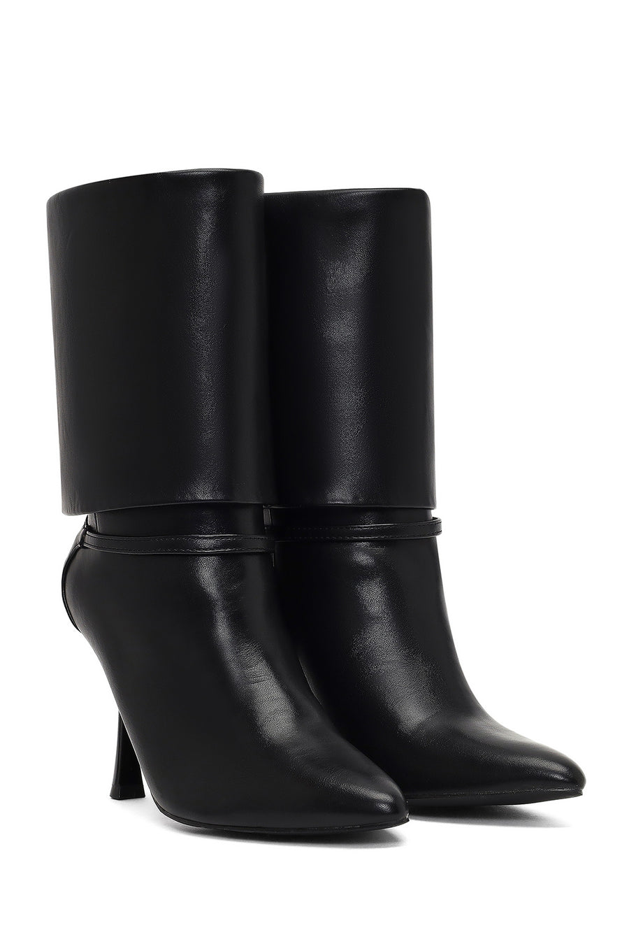 Women's Black Thin Heeled Boots