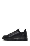 Erkek Siyah Bağcıklı Deri Sneaker | Derimod
