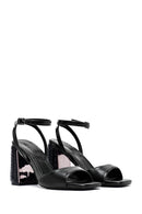 Women's Black Ankle Buckle High Thick Heel Sandals | Derimod