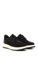 Men's Black Lace-Up Chunky Sole Nubuck Leather Casual Shoes | Derimod