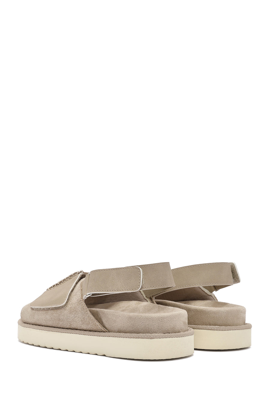 Women's Beige Strappy Suede Leather Sandals