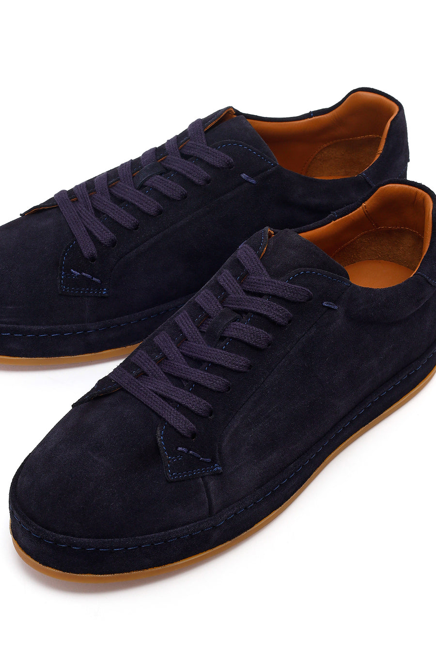 Erkek Lacivert Bağcıklı Süet Deri Sneaker