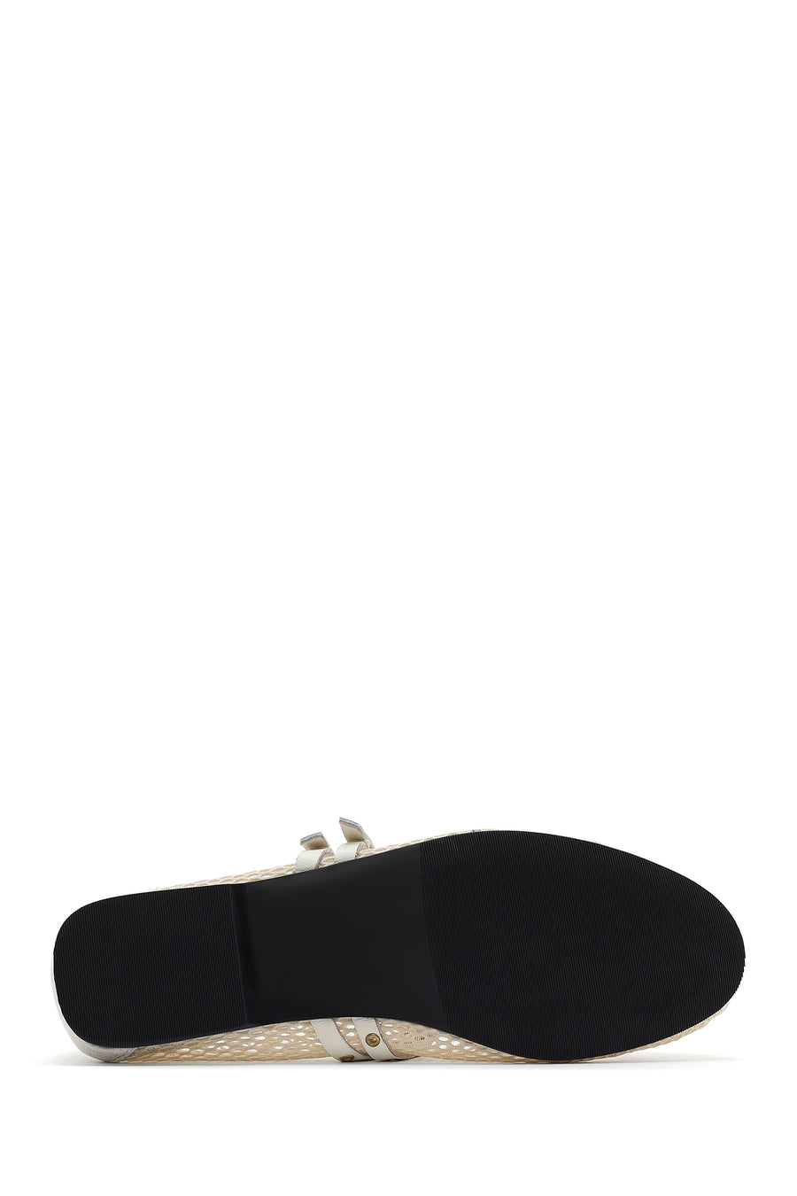 Women's Beige Buckled Mesh Fabric Ballerinas