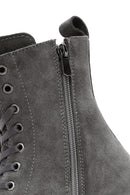 Women's Gray Suede Leather Boots | Derimod