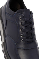Men's Navy Blue Lace-up Leather Casual Sneaker | Derimod
