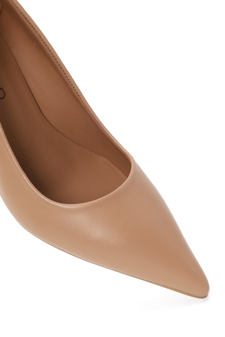 Woman Beige Thin-Heeled Leather Stiletto