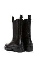 Woman Black Zippered Leather Casual Boots | Derimod