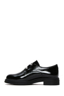 Women's Black Patent Leather Masculine Shoes | Derimod