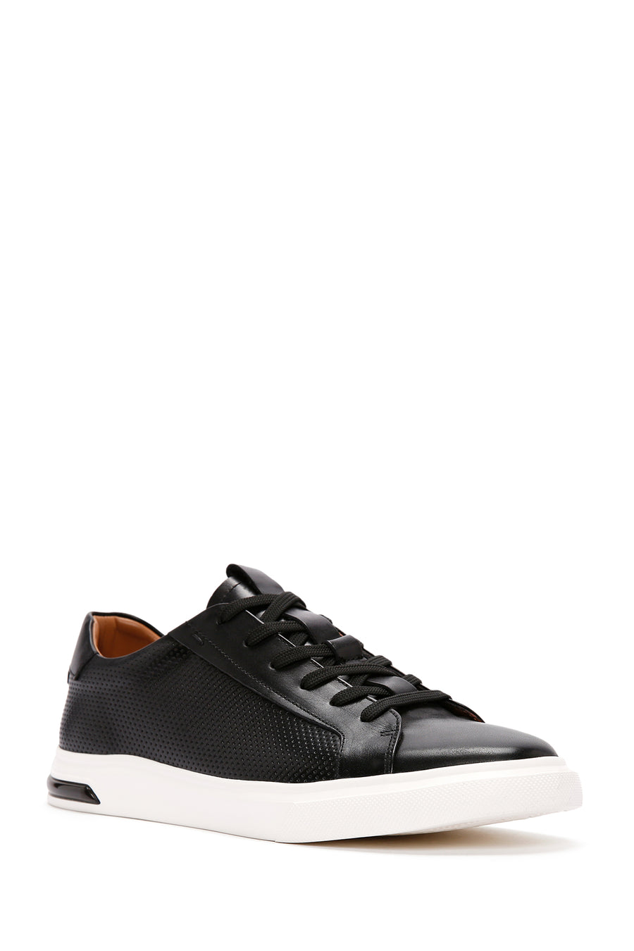 Erkek Siyah Bağcıklı Deri Sneaker